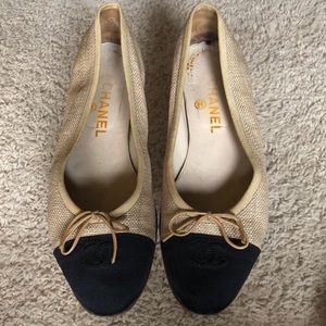 Chanel canvas flats